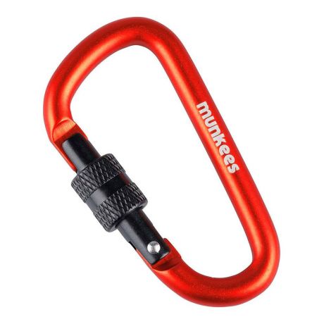 Карабін Munkees D-Shape Carabiner with Screw Lock Grey