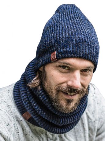 Шапка Buff Knitted&Polar Hat Lyne Night Blue 116032.779