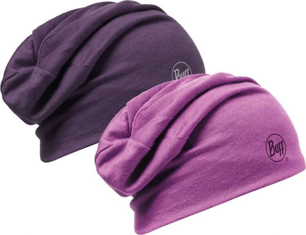 Buff Merino Wool Reversible Hat Solid Plum 111174.622