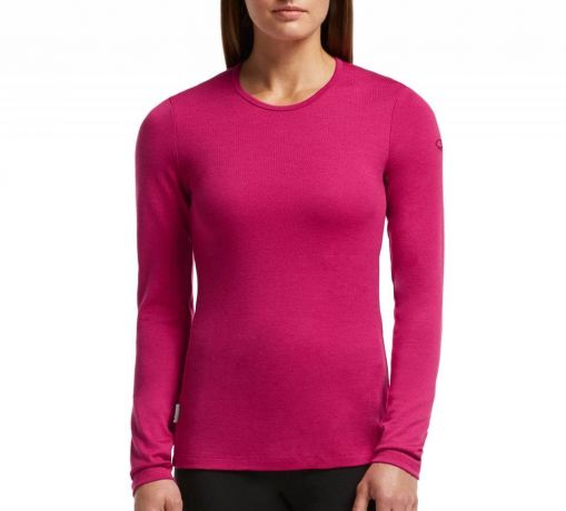 Термофутболка Icebreaker BF260 Wms Tech Top LS Crewe Stripe cognac