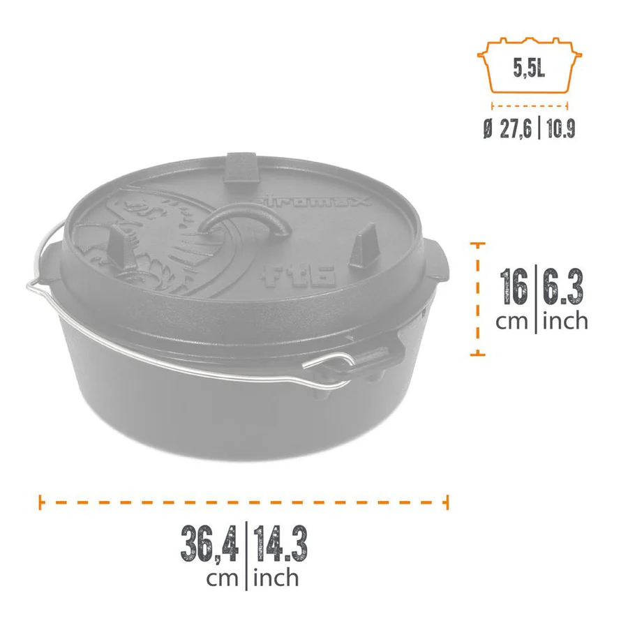 Казан-жарівня чавунна Petromax Dutch Oven 5.5L