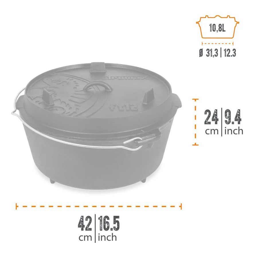 Казан-жаровня чугунная Petromax Dutch Oven 10.8L на ножках