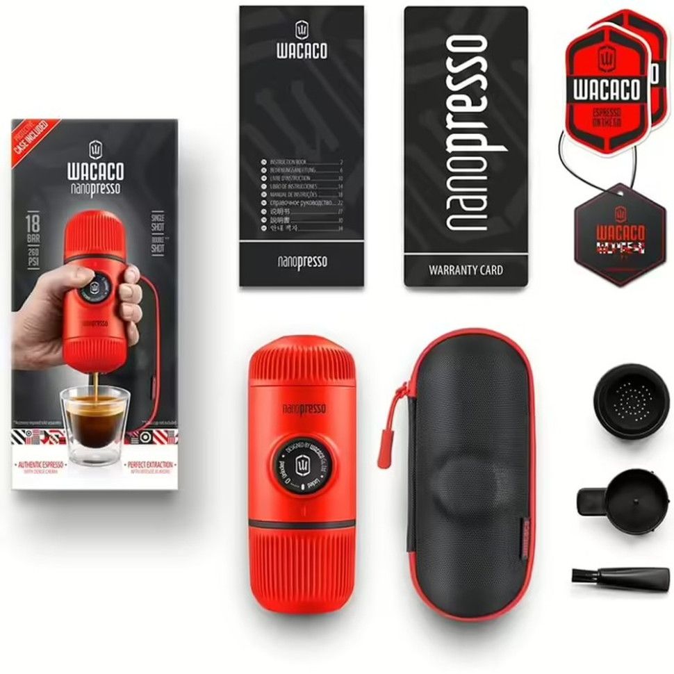 Походная кофе-машина Wacaco Nanopresso Red + Case