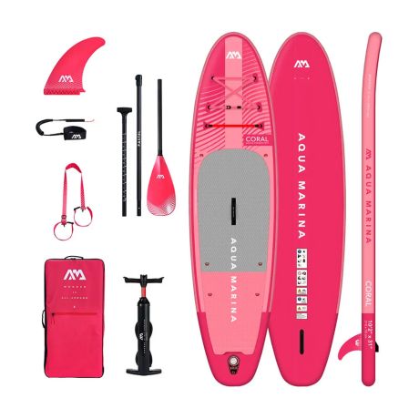 Надувна SUP дошка Aqua Marina Coral 10′2″ Advanced All-around iSUP w/carbon/fiberglass Raspberry