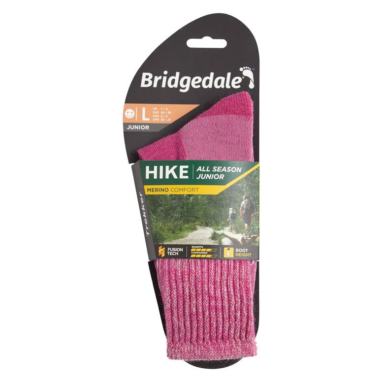 Шкарпетки Bridgedale Hike Junior Comfort Boot Pink